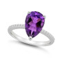 Women's Amethyst (2-3/4 ct.t.w.) and Diamond (1/10 ct.t.w.) Ring in Sterling Silver