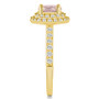 Morganite and Diamond Accent Halo Ring in 14K Yellow Gold