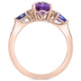 EFFY® Amethyst (1-5/8 ct. t.w.), Tanzanite (3/4 ct. t.w.) & Diamond (1/10 ct. t.w.) Ring in 14k Rose Gold