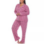 Plus Size 2 Piece Long Sleeve Heart Print Pajama Set