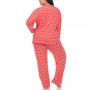 Plus Size 2 Piece Long Sleeve Heart Print Pajama Set