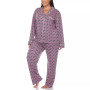 Plus Size 2 Piece Long Sleeve Heart Print Pajama Set