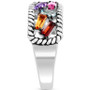 EFFY® Multi-Gemstone Baguette Cluster Ring (1-3/8 ct. t.w.) in Sterling Silver