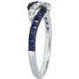 Blueberry Sapphire (1/3 ct. t.w.) & Nude Diamond (1/6 ct. t.w.) Twist Ring in 14k White Gold