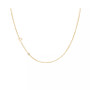 14K Gold Asymmetrical Initial and Bezel Necklace