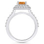 Citrine and Diamond Accent Halo Ring in 14K White Gold