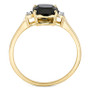Onyx & Diamond Accent Cushion Ring in 14k Gold