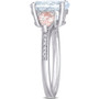 Aquamarine (2-1/5 ct. t.w.), Morganite (4/5 ct. t.w.) & Diamond Accent Ring in Sterling Silver