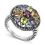 EFFY® Multi-Gemstone Flower Statement Ring (3-1/2 ct. t.w.) in Sterling Silver