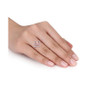 Morganite (1/2 ct. t.w.) and White Topaz (1/4 ct. t.w.) Rose Gold Plated Silver, Floral Ring