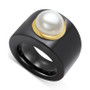 Cultured Freshwater Pearl (10mm) Dyed Charcoal Jade Ring