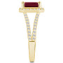 Garnet (2 ct. t.w.) and Diamond (1/2 ct. t.w.) Halo Ring in 14K Yellow Gold