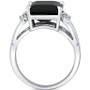 Onyx & Diamond Accent Openwork Statement Ring in Sterling Silver