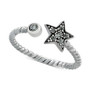 Cubic Zirconia Star & Bezel Cuff Ring in Sterling Silver, Created for Macy's