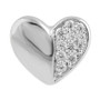 Diamond Polished Heart Single Stud Earring (1/20 ct. t.w.) in 14k White Gold