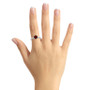 Garnet (1-5/8 ct. t.w.) and Diamond (1/6 ct. t.w.) Ring in 14K White Gold
