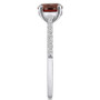 Garnet (1-5/8 ct. t.w.) and Diamond (1/6 ct. t.w.) Ring in 14K White Gold