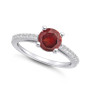 Garnet (1-5/8 ct. t.w.) and Diamond (1/6 ct. t.w.) Ring in 14K White Gold