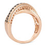 Nude Diamond™(1/2 ct. t.w.) & Chocolate Diamond®(3/4 ct. t.w.) Crossover Statement Ring in 14k Rose Gold
