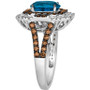 Deep Sea Blue Topaz (1-3/4 ct. t.w.) & Diamond (1-1/4 ct. t.w.) Halo Ring in 14k White Gold