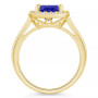 Tanzanite (2-1/3 ct. t.w.) & Diamond (1/4 ct. t.w.) Cushion Halo Ring in 14k Gold