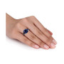 Lab-Created Sapphire Three Stone Ring (7-1/10 ct. t.w.) in Sterling Silver