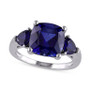 Lab-Created Sapphire Three Stone Ring (7-1/10 ct. t.w.) in Sterling Silver