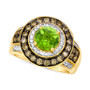 Green Apple Peridot (1-1/3 ct. t.w.) & Diamond (3/4 ct. t.w.) Halo Ring in 14k Gold
