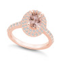 Morganite and Diamond Halo Ring