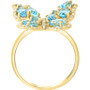LALI Jewels Swiss Blue Topaz (2-1/20 ct. t.w.) & Diamond (1/6 ct. t.w.) Butterfly Ring in 14k Gold