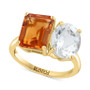 EFFY® Citrine (3 ct. t.w.) & White Topaz (3 ct. t.w.) Two Stone Statement Ring in 14k Gold