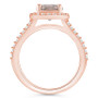 Morganite (1-7/8 ct. t.w.) and Diamond (1/2 ct. t.w.) Halo Ring in 14K Rose Gold