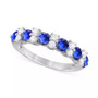 Sapphire (1-1/2 ct. t.w.) & Diamond (1/3 ct. t.w.) Stacking Band in 14k White Gold (Also in Emerald & Ruby)