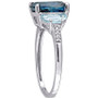 Blue Topaz (4-1/2 ct. t.w.) & Diamond Accent Statement Ring in Sterling Silver