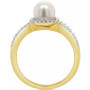 Cultured Freshwater Pearl & Lab-Created White Sapphire (1/4 ct. t.w.) Halo Ring in 10k Gold (Also in Onyx)