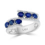 Sapphire (1-1/3 ct. t.w.) & Diamond (1/5 ct. t.w.) Bypass Ring in 14k White Gold