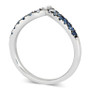 Denim Ombré (1/3 ct. t.w.) & White Sapphire (1/10 ct. t.w.) V Ring in 14k White Gold