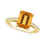 Citrine (3-1/7 ct. t.w.) and Diamond (1/4 ct. t.w.) Ring in 14K Yellow Gold