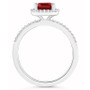 Garnet (1-9/10 ct. t.w.) and Created Sapphire (1/4 ct. t.w.) Halo Ring in 10K White Gold