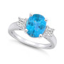 Blue Topaz and Diamond Ring (3-5/8 ct.t.w and 1/3 ct.t.w) 14K White Gold