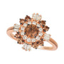 Chocolate Diamonds® (3/4 ct. t.w.) & Nude Diamonds™ (3/8 ct. t.w.) Statement Ring in 14k Rose Gold & 14k White Gold
