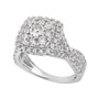 Diamond Cushion Double Halo Cluster Engagement Ring (1-5/8 ct. t.w.) in 14k White Gold