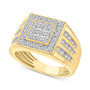 Men's Diamond Cluster Ring (1-1/2 ct. t.w.) in 10k Gold & White Gold