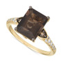 Chocolate Quartz (3-1/10 ct. t.w.) & Diamond (1/4 ct. t.w.) Ring in 14k Gold