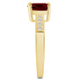 Garnet and Diamond Ring (2-3/4 ct.t.w and 1/8 ct.t.w) 14K Yellow Gold