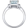 Aquamarine (2 ct. t.w. ) & Diamond (1/10 ct. t.w.) Ring in Sterling Silver