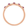 Ruby (1/3 ct. t.w.) & Diamond (1/6 ct. t.w.) Five Stone Halo Ring in 14k Rose Gold