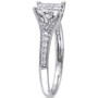 Diamond Emerald Cluster Engagement Ring (1/2 ct. t.w.) in 14k White Gold