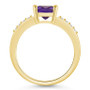 Amethyst and Diamond Ring (2 ct.t.w and 1/8 ct.t.w) 14K Yellow Gold
