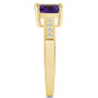 Amethyst and Diamond Ring (2 ct.t.w and 1/8 ct.t.w) 14K Yellow Gold